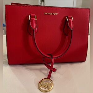 Michael Kors Sheila Medium Satchel in Bright Red, Brand New with Tags